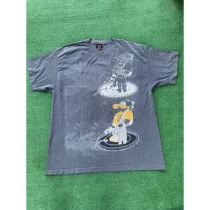 Vintage School Of Hard Knocks Shirt Mens 2XL Gray BOLO DJ Hip Hop Graphic Y2K